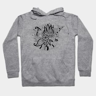 Black and white flower composition. Hoodie